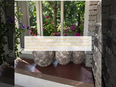 plantación de arcilla de fibra redonda beige neutral con patrón de rayas verticales ligero duradero de bajo mantenimiento florero de vacaciones Villa hotel centro comercial proyecto de jardín de jardinería