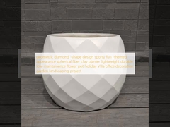 diseño geométrico de forma de diamante aspecto deportivo con un tema divertido plantación esférica de fibra de arcilla de peso ligero duradero de bajo mantenimiento maceta de flores vacaciones Villa decoración de oficinas proyecto de jardín paisajístico