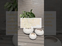 Neutro color beige natural piedra moteada -mímico diseño redondo plantación de arcilla de fibra terroso estética ligero duradero de bajo mantenimiento maceta de flores vacaciones Villa decoración de oficinas proyecto de jardín paisajístico