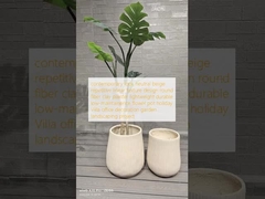 aspecto contemporáneo beige neutro textura lineal repetitiva diseño redondo fibra arcilla maceta ligera duradera bajo mantenimiento maceta de flores decoración de oficina Villa de vacaciones proyecto de paisajismo de jardín