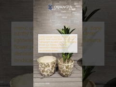 Imita la textura desigual de la piedra natural tono terroso redondo plantación de arcilla de fibra ligero duradero de bajo mantenimiento maceta de flores vacaciones Villa decoración de oficinas Proyecto de paisajismo de jardines en la azotea