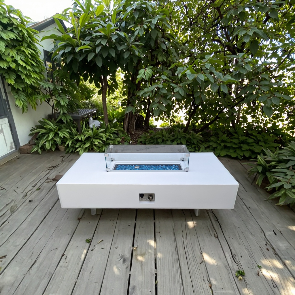 Últimos blogs de la empresa sobre Turn “City Skyline” into a Private Fireplace Area —— Cement Gas Leisure Table