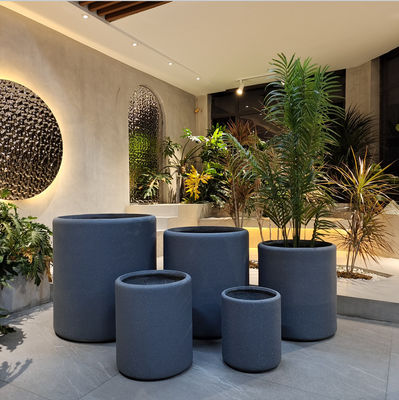 comprar Potes de arcilla de fibra redonda y mate resistentes a la helada para jardines interiores online manufacture