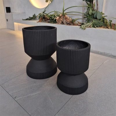 comprar Ronda Texturas mínimas Fibra de arcilla en maceta de planta ligera en negro online manufacture