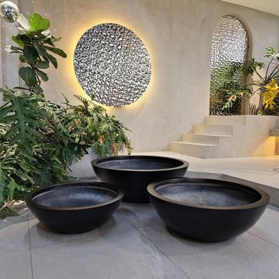 comprar Potes de fibra de vidrio negro para el suelo del jardín online manufacture