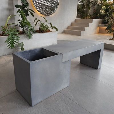 comprar Rectangular GRC Concreto Patio Mesa de jardín Muebles de exterior bancos de hormigón online manufacture