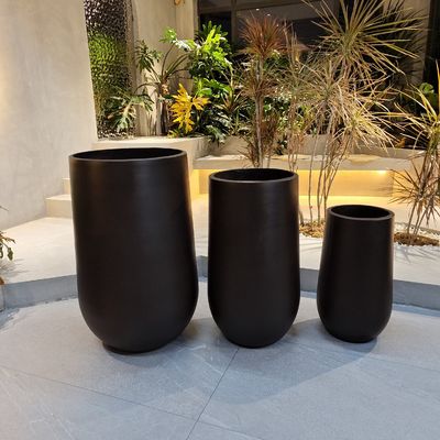 comprar Planteadores de flores de fibra de arcilla redonda macetas Tiempo de vida Mantener 5-6 años al aire libre online manufacture