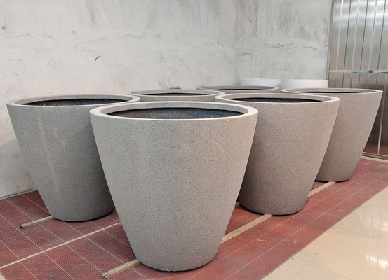 comprar Potes de plantación de fibra de vidrio redondo de color personalizado con agujero de drenaje online manufacture