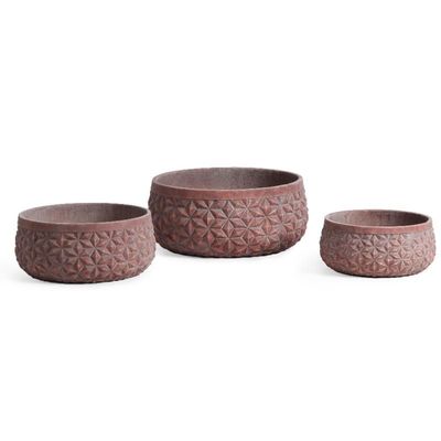 comprar Potes de jardín de cerámica hechos a mano redondos resistentes a los rayos UV con agujero de drenaje para plantas pequeñas online manufacture