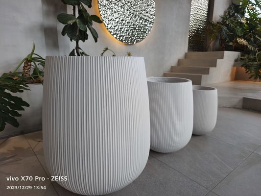 comprar Planta de superficie lisa de fibra de arcilla para opciones de visualización de plantas personalizadas online manufacture