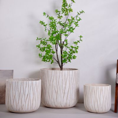 comprar Suministros de fábrica Venta caliente Decoración para el hogar Macetas de arcilla de fibra de jardín Plantas de macetas de flores Conjuntos para decoración para el hogar Plantadores y macetas de flores de calidad online manufacture
