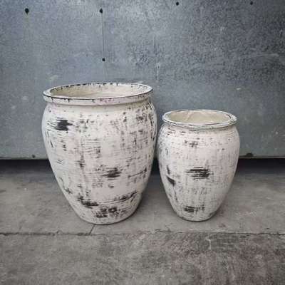 comprar Rediseño del vestíbulo con maceta de arcilla de fibra redonda blanca con pincel negro irregular online manufacture