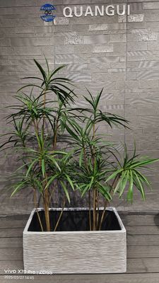 comprar Maceteros Blancos Únicos con Anillos Apilados Horizontalmente para Proyectos de Jardinería y Paisajismo en Fibrocemento Rectangular online manufacture