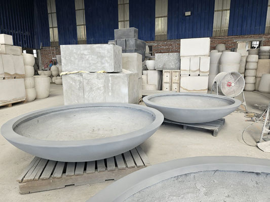 comprar Jardinera circular redonda de fibra de arcilla extra grande, poco profunda, para jardín, parque, suculentas, cubiertas vegetales, paisajismo online manufacture