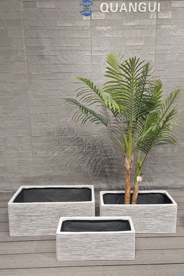 comprar Maceta rectangular moderna y elegante de fibra de arcilla, duradera, para interiores/exteriores, para plantas grandes, para colgar en el suelo, para centros comerciales online manufacture