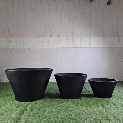 Venta al por mayor Popular Fibra de arcilla Planter Texturas Superficie Blanco Redondo Botes de flores Para la decoración