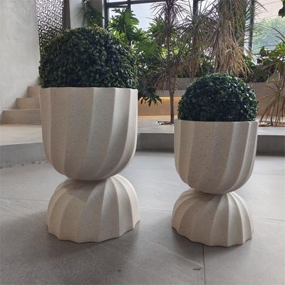 Planta de fibra de arcilla a medida impermeable para plantas de flores / verdes