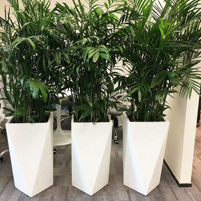 Potes redondos de plantación de fibra de vidrio hechos a mano para la decoración del jardín al aire libre