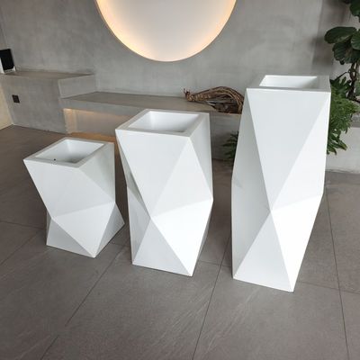 Caja de macetas de flores de resina de fibra de vidrio de gran tamaño