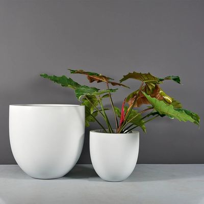 Conjunto de macetas de flores de resina de fibra de vidrio para jardín de jardín