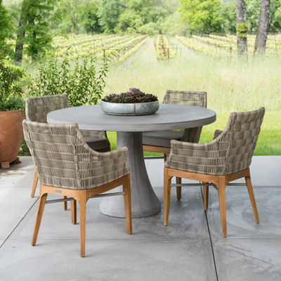 Mesa de comedor de hormigón de forma rectangular para el patio jardín de la casa mesas GRC