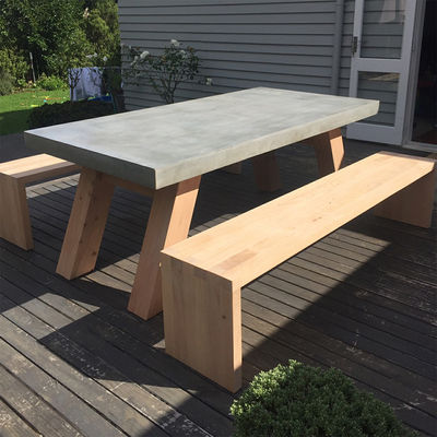 Conjunto de mesa de hormigón GRC resistente al agua para muebles exteriores de hormigón de lujo duradero