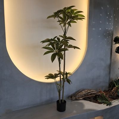 Vibrante planta Schefflera de 150 cm con protección UV árbol de helecho artificial para decoración de interiores plantas artificiales