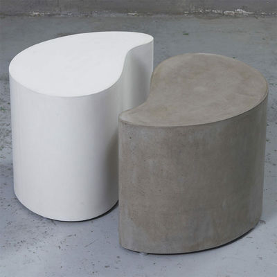 Blanco Gris Moderno de hormigón al aire libre mesa de comedor patio GRC Jardín Mesa