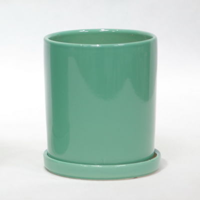 Macetas modernas de cerámica brillante y ligeras para decoración interior