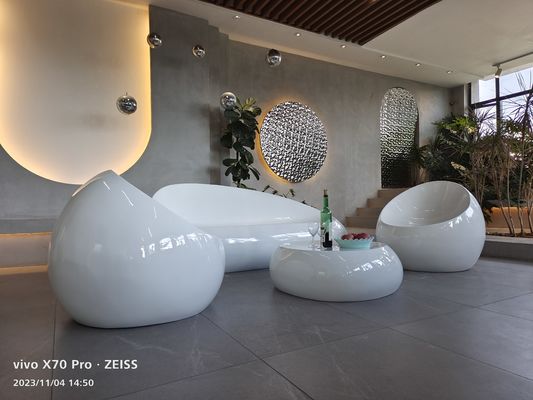 Conjuntos de mesa de resina de logotipo personalizado Muebles de mesa de banca de fibra de vidrio
