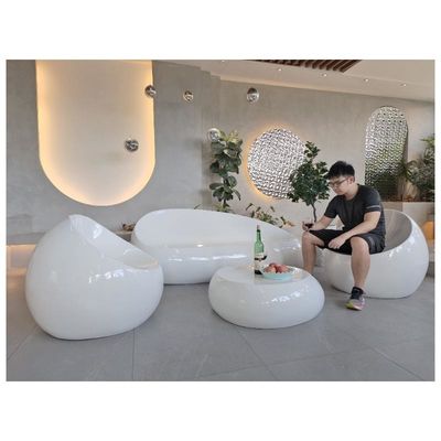 Color blanco silla de mesa de fibra de vidrio conjuntos 4pcs muebles conjunto completo sillas de sofá