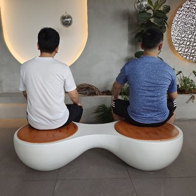 Muebles de fibra de vidrio blancos grandes y ligeros mesas de fibra de vidrio asientos