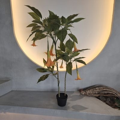 Resistente a los insectos Plantas artificiales similares a la vida Árbol de Datura artificial para decoración del hogar