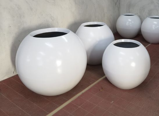 Potes de flores de fibra de vidrio resistentes de peso ligero Caja de plantación GRP para decoración exterior interior