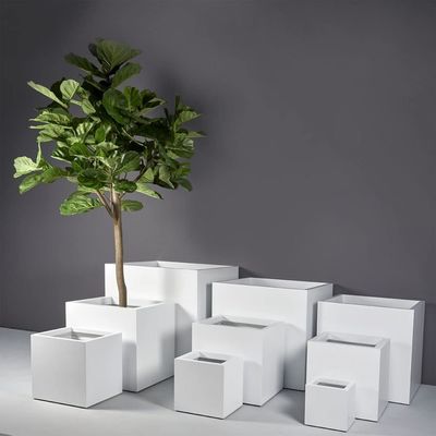 Pot de plantas de fibra de vidrio con variedad de tamaños Plantadores de flores de fibra de vidrio acabado mate personalizado