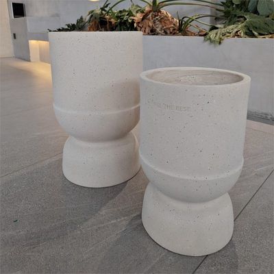 Moderno estilo Fibra de cemento de maceta resistente a la helada resistente a la intemperie para la decoración al aire libre