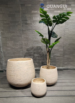 Planteador moderno de fibra de arcilla D430*H480 mejora la exhibición de tu planta