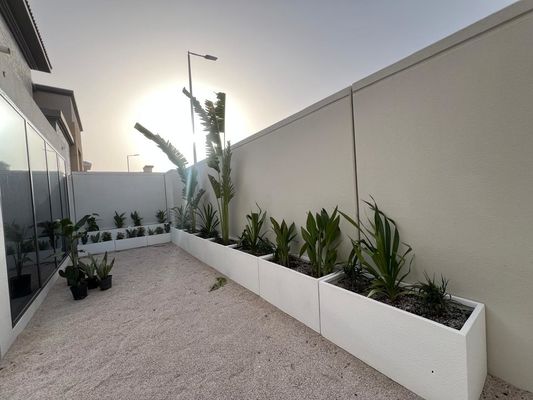 Plantaciones de plantas de fibra de arcilla con revestimiento en polvo
