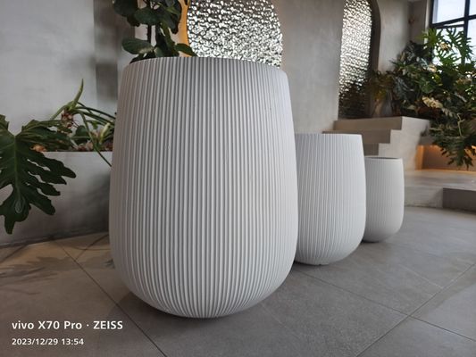 Fabrica de suministros de plantas de jardín de buena venta Fibra de arcilla macetas de flores Conjuntos de macetas para la decoración del hogar