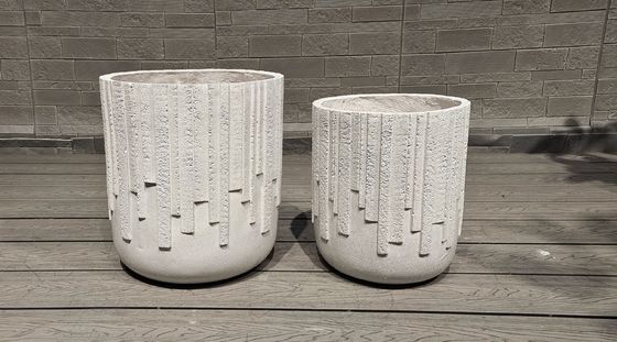 Topo de cemento de fibra de acabado tallado a mano personalizado para piezas centrales al aire libre