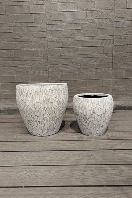 Planta de fibra de arcilla personalizada moderna y resistente a las intemperie para jardines