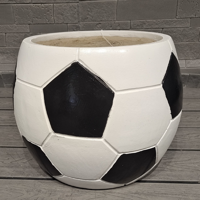 diseño de balón de fútbol deportivo y divertido - apariencia temática maceta de fibra cónica esférica de arcilla ligera y duradera maceta de bajo mantenimiento decoración de oficina de Villa de vacaciones proyecto de paisajismo de jardín